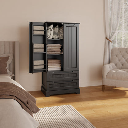 Armoire de rangement pour cuisine, armoire de rangement pour salle de bain indépendante avec 2 portes et tiroirs