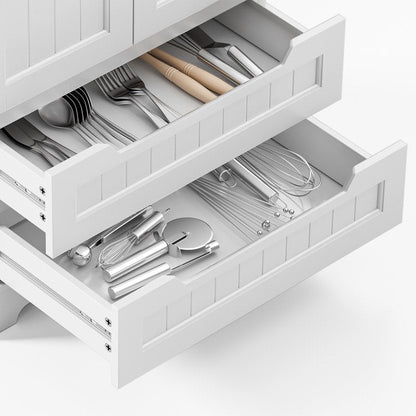 Armoire de rangement pour cuisine, armoire de rangement pour salle de bain indépendante avec 2 portes et tiroirs