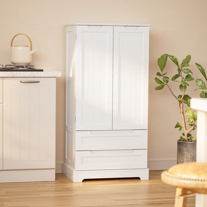 Armoire de rangement pour cuisine, armoire de rangement pour salle de bain indépendante avec 2 portes et tiroirs