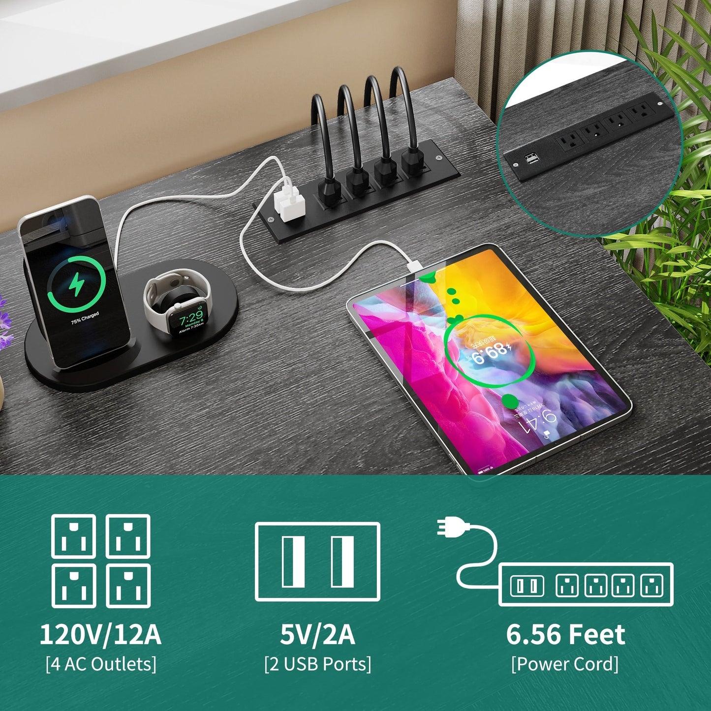 Bureau de jeu d'angle Moasis en L de 59 pouces avec support pour écran