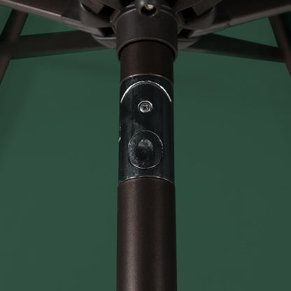 Parasol de patio Lopes de 9 pieds avec base en finition bronze et support de poids inclus