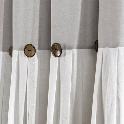 Lush Decor Two-tone Linen Button Shower Curtain