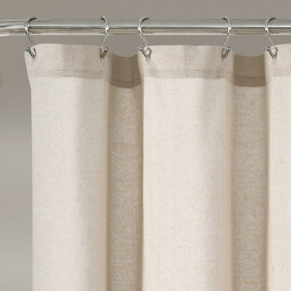 Lush Decor Two-tone Linen Button Shower Curtain
