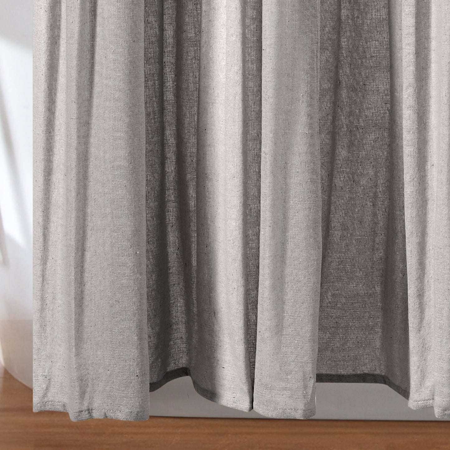 Lush Decor Two-tone Linen Button Shower Curtain