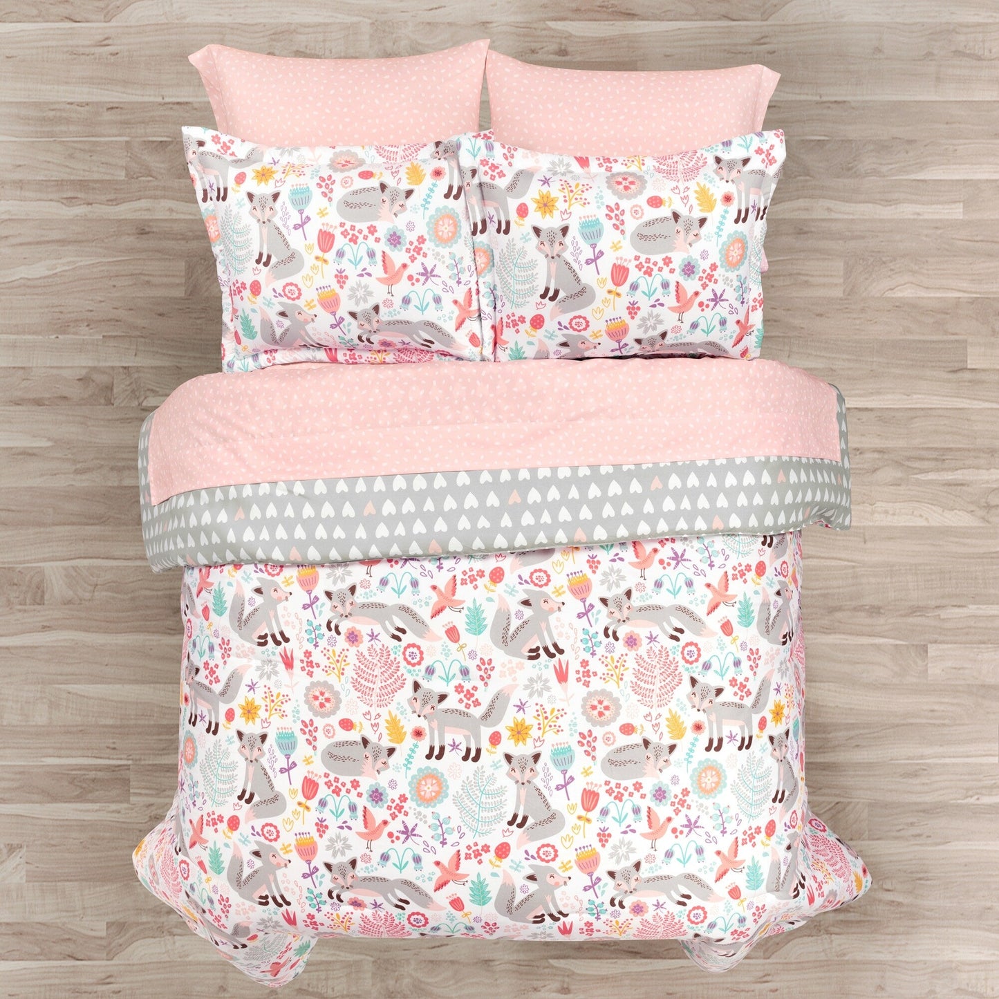 Lush Decor Pixie Fox avec ensemble de draps Kids Back To Campus Couette