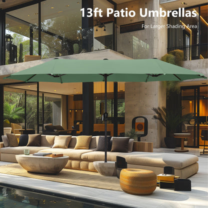 MAISON ARTS 13ft Double -Sided Patio Umbrella Extra Large with Crank