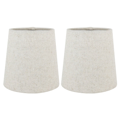MERIVILLE Linen Clip On Chandelier Lamp Shades, 4-inch by 5-inch by 5-inch