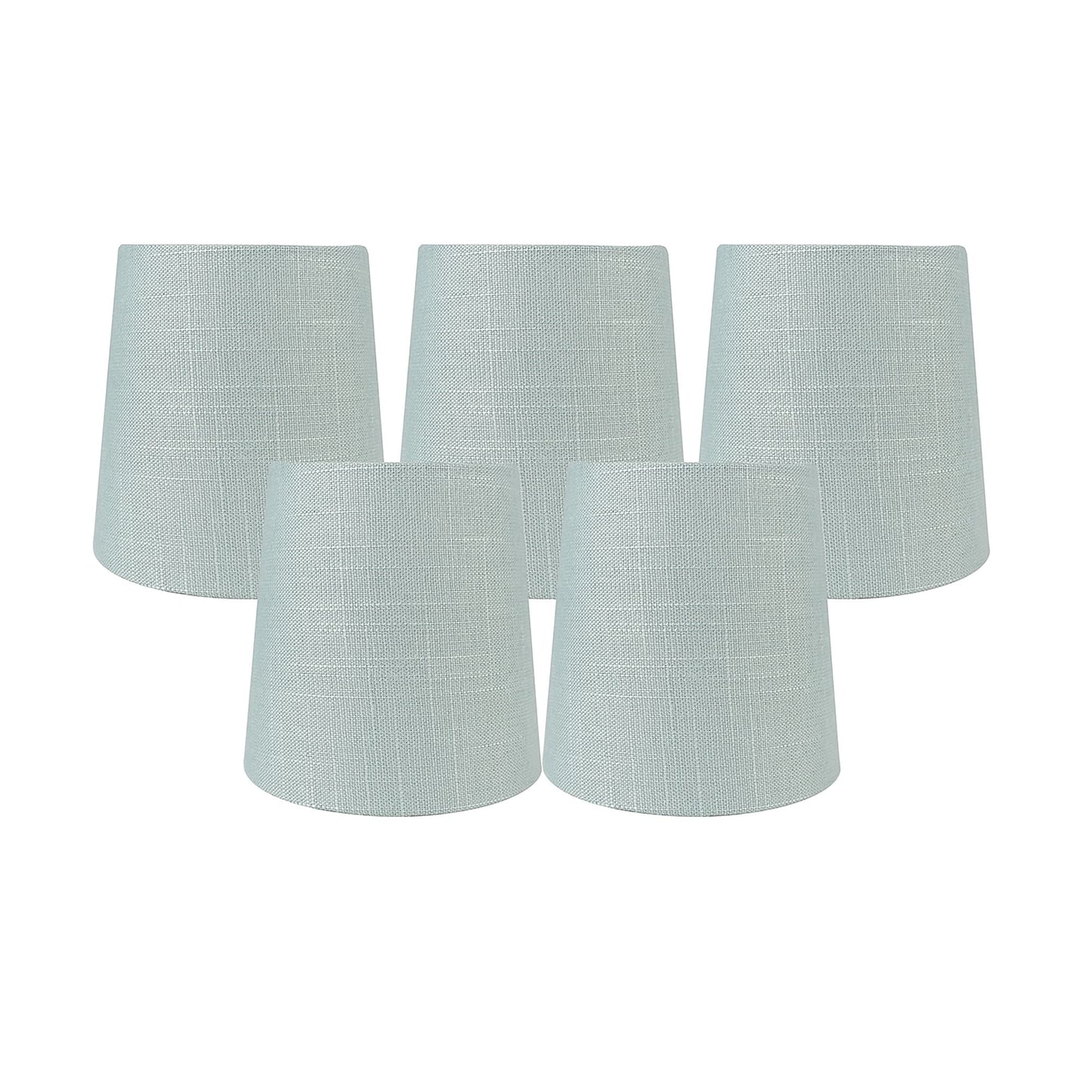 MERIVILLE Linen Clip On Chandelier Lamp Shades, 4-inch by 5-inch by 5-inch