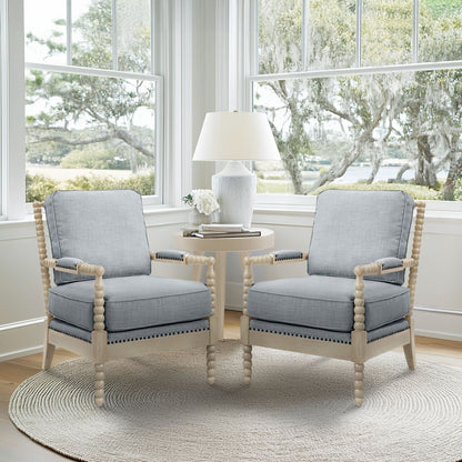 Fauteuil à cadre en bois tourné Madison Park Donohue