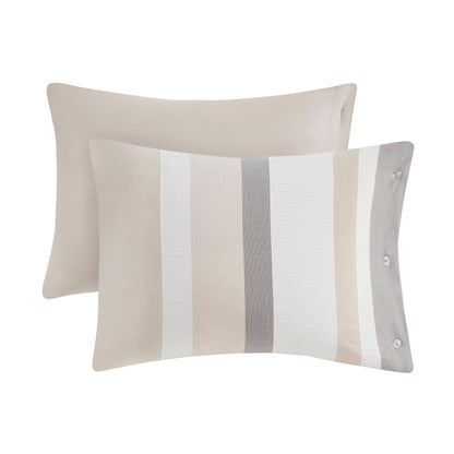 Madison Park Levi Blue/ Natural 5 Piece Jacquard Comforter Set