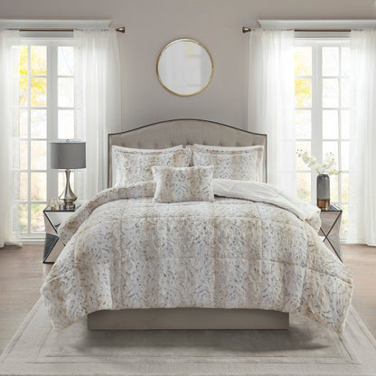 Madison Park Marselle Faux Fur Comforter Set