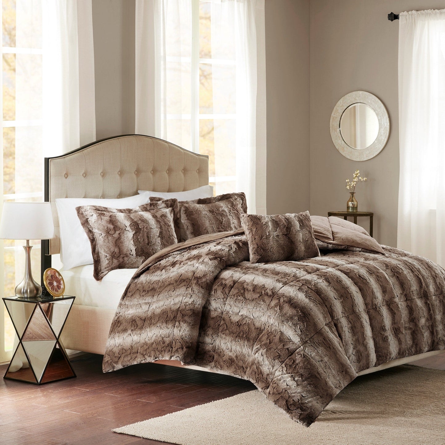 Madison Park Marselle Faux Fur Comforter Set