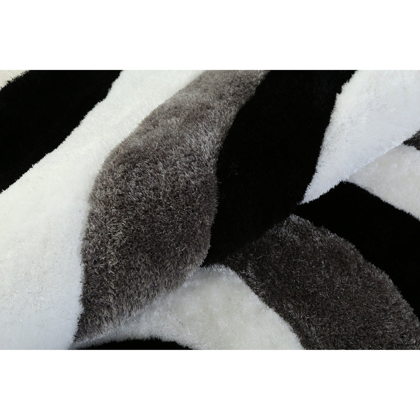 Tapis à poils longs Mateos au design abstrait