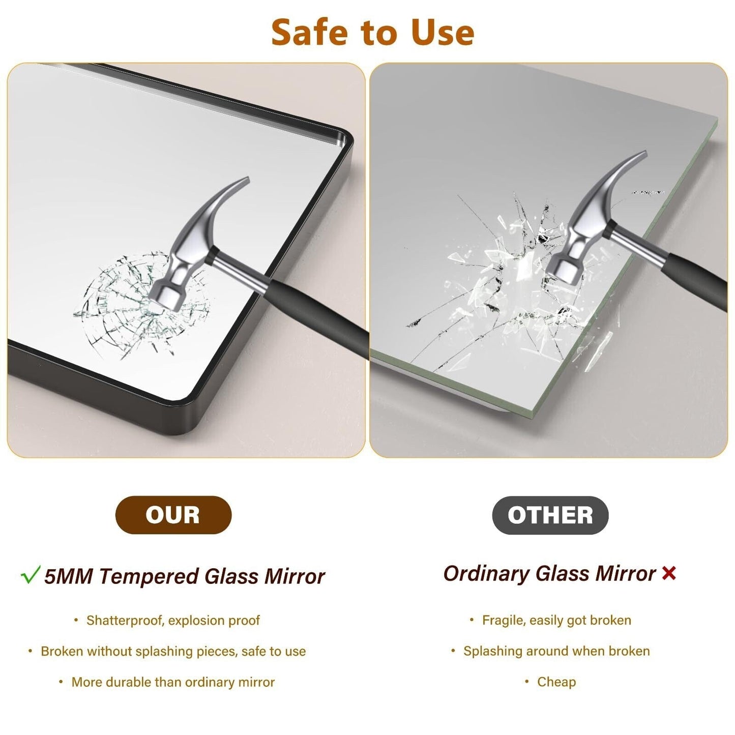 Matte Black Round Mirror