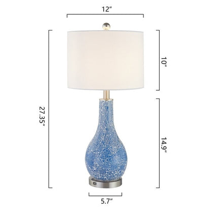 25.25 Glass Table Lamp Set with USB (Set of 2)