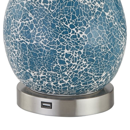 25.25 Glass Table Lamp Set with USB (Set of 2)