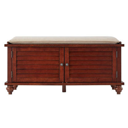 Banc de rangement à porte à volets Maybelle avec coussin en velours par iNSPIRE Q Classic