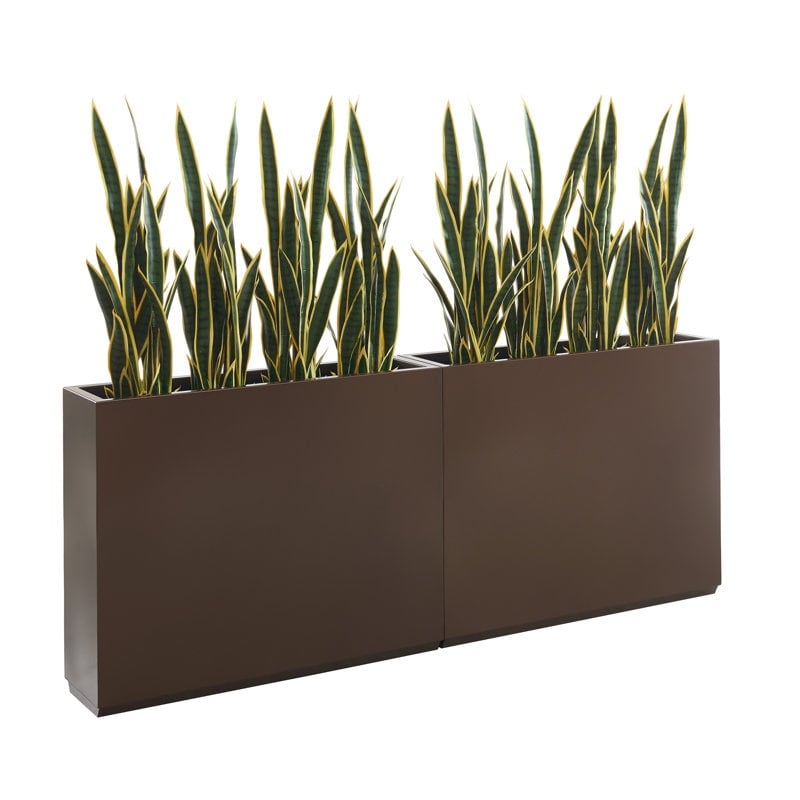 Jardinière métallique lourde pour plantes d'extérieur, 96 x 25 x 76 cm (L x l x H) de hauteur et de longueur, avec séparateur en métal - 96 x 76 x 25 cm