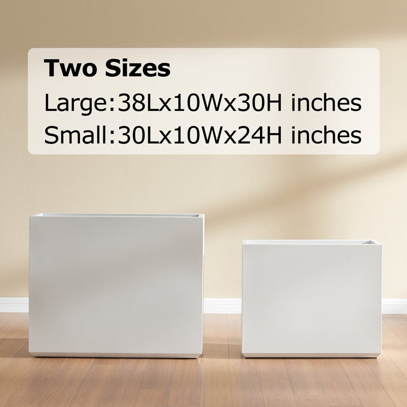 Jardinière métallique lourde pour plantes d'extérieur, 96 x 25 x 76 cm (L x l x H) de hauteur et de longueur, avec séparateur en métal - 96 x 76 x 25 cm