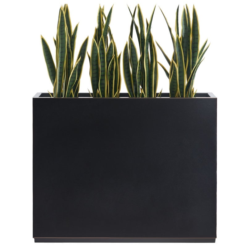 Jardinière métallique lourde pour plantes d'extérieur, 96 x 25 x 76 cm (L x l x H) de hauteur et de longueur, avec séparateur en métal - 96 x 76 x 25 cm