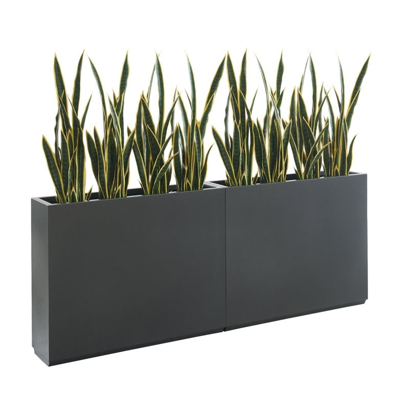 Jardinière métallique lourde pour plantes d'extérieur, 96 x 25 x 76 cm (L x l x H) de hauteur et de longueur, avec séparateur en métal - 96 x 76 x 25 cm