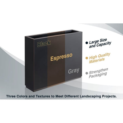 Jardinière métallique lourde pour plantes d'extérieur, 96 x 25 x 76 cm (L x l x H) de hauteur et de longueur, avec séparateur en métal - 96 x 76 x 25 cm