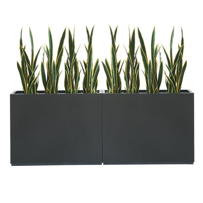 Jardinière métallique lourde pour plantes d'extérieur, 96 x 25 x 76 cm (L x l x H) de hauteur et de longueur, avec séparateur en métal - 96 x 76 x 25 cm