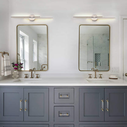 Minimalist 2-Light Dimmable LED Vanity Light Linear Metal Wall Sconce