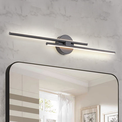 Minimalist 2-Light Dimmable LED Vanity Light Linear Metal Wall Sconce