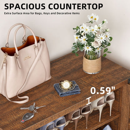 Meuble de rangement à chaussures Moasis à 5 niveaux pour 20 paires de chaussures avec portes doubles pour l'entrée