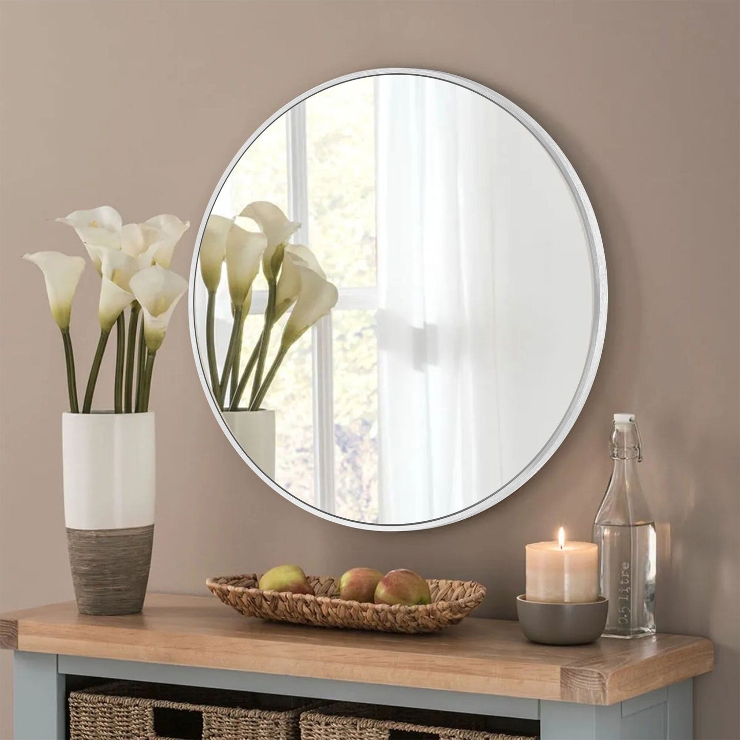 Modern Bathroom Wall Mounted Round Vanity Mirror