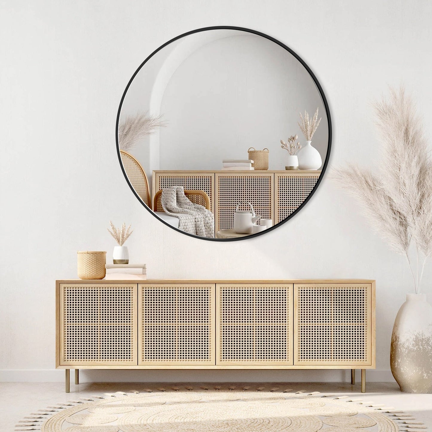 Modern Bathroom Wall Mounted Round Vanity Mirror