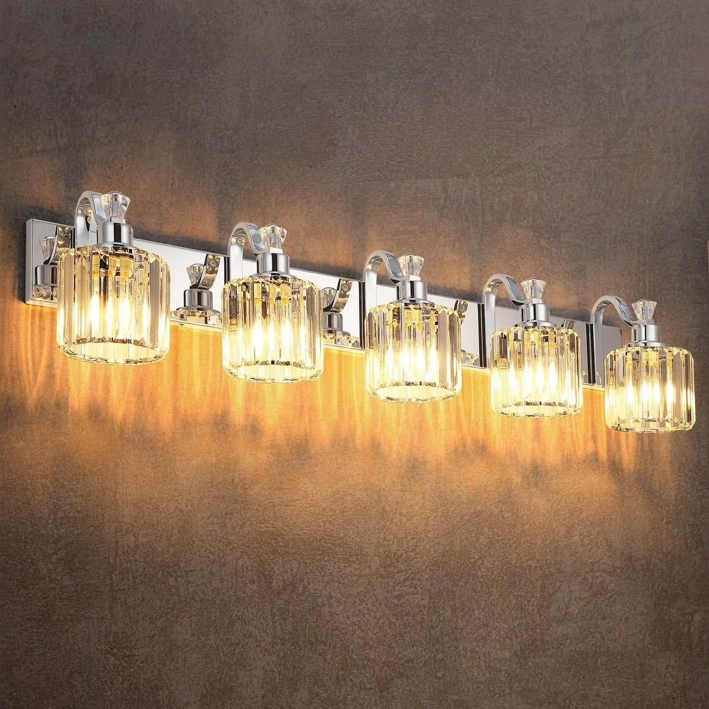 Modern Crystal Bathroom Vanity Lights Dimmable Wall Sconces