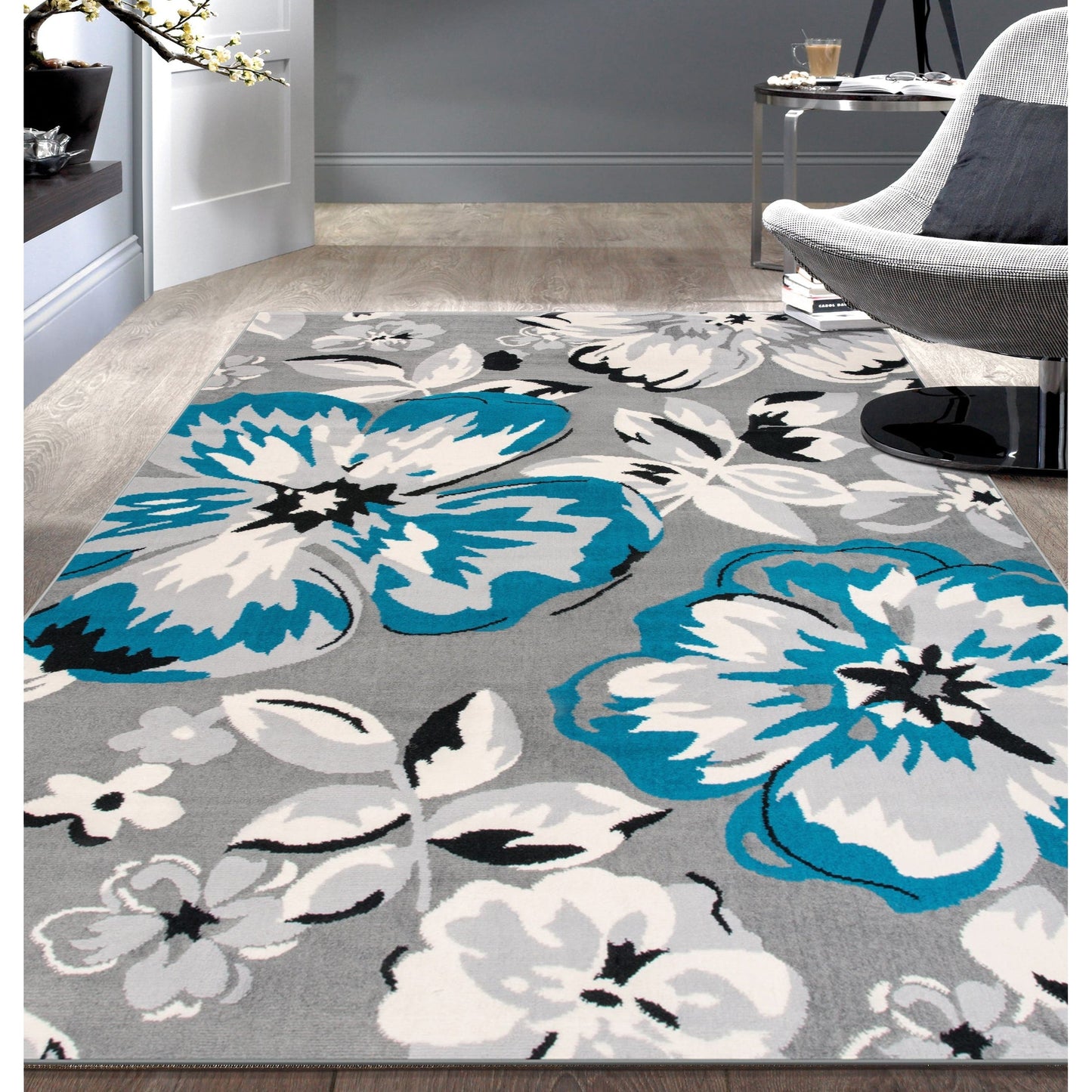 World Rug Gallery Modern Floral Design Area Rug