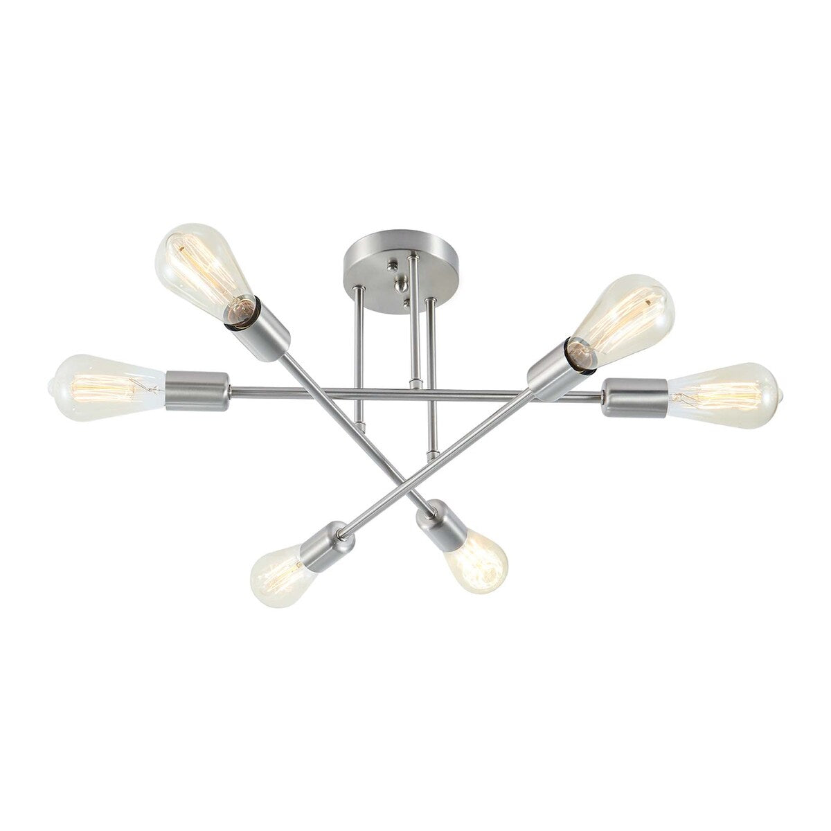 6 - Light Modern Metal 23.62'' Sputnik Semi-Flush Mount Ceiling Light