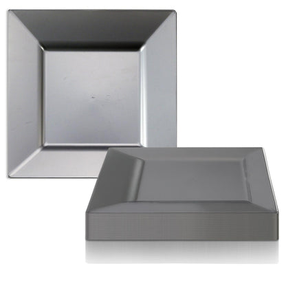 Modern Solid Square Disposable Plastic Plate Packs - Party Supplies