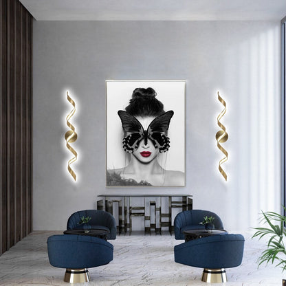 Modern Spiral Design LED Bathroom Vanity Light Dimmable Wall Light