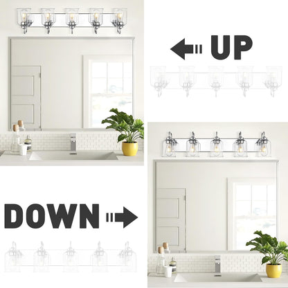 3/4/5/6-Light Modern Vanity Lights Over Mirror for Bathroom