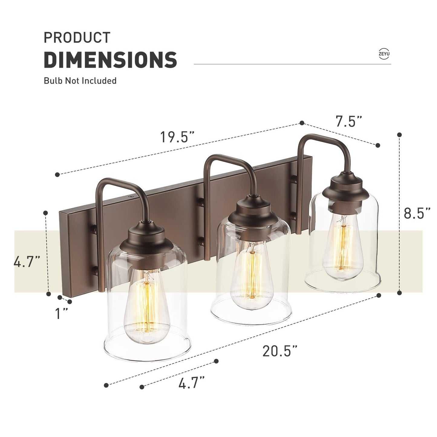 3/4/5/6-Light Modern Vanity Lights Over Mirror for Bathroom