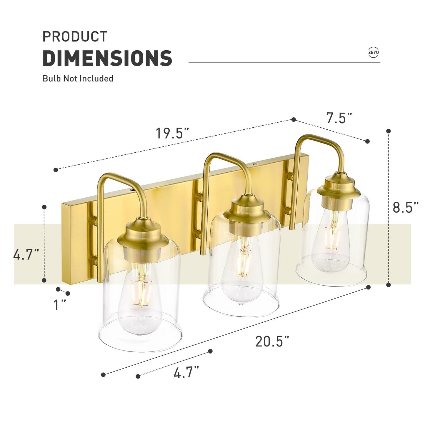 3/4/5/6-Light Modern Vanity Lights Over Mirror for Bathroom