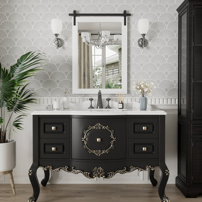 Modern Wall Mirrors, Rectangular Mirror with Wood Framed, Bathroom Mirror Barn Mirror Barn Door Mirror with Multi Size