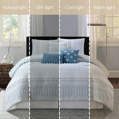 Nanshing Jessy Modern Striped 7 Piece Comforter Set