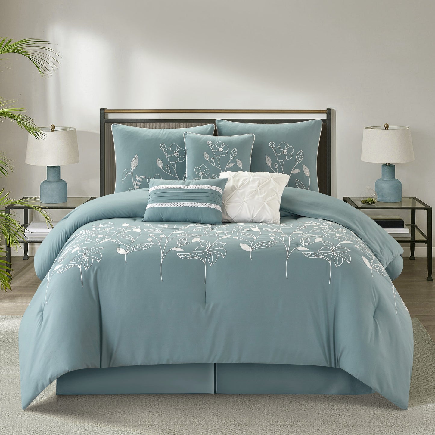 Ensemble de couette florale botanique Nanshing Taylor 7 pièces