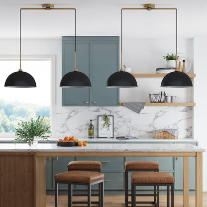 Nathan James Percy Modern 2-Light Pendant Island Light Fixture, Hanging Lights with Metal Shade and Adjustable Cord