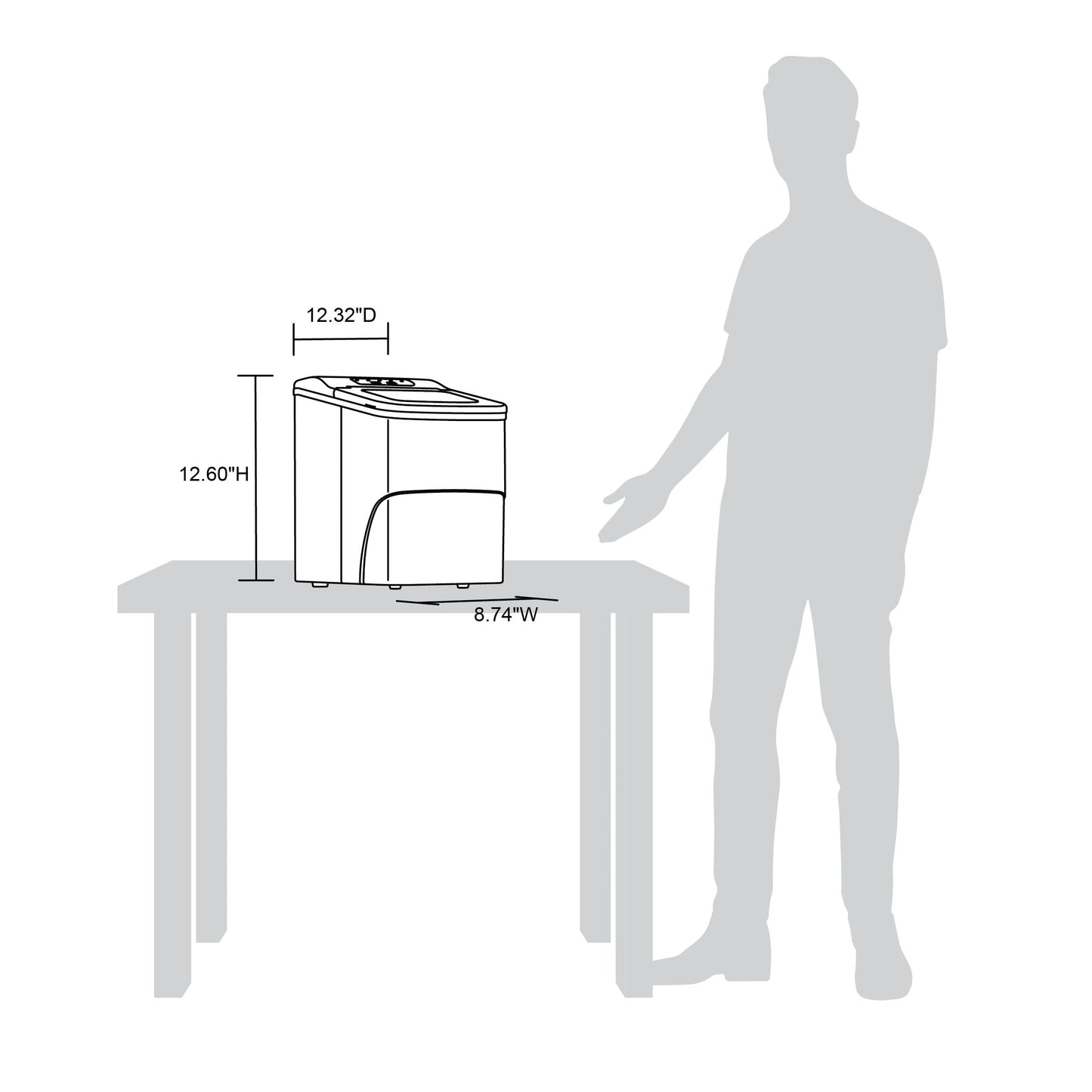 Machine à glaçons de comptoir Newair 11,8 kg, portable et légère, commande intuitive, glaçons de grande ou petite taille, pièces sans BPA