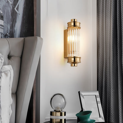 Nordic Postmodern Wall Sconce, European Wall Light in Simple Vintage Glass Crystal