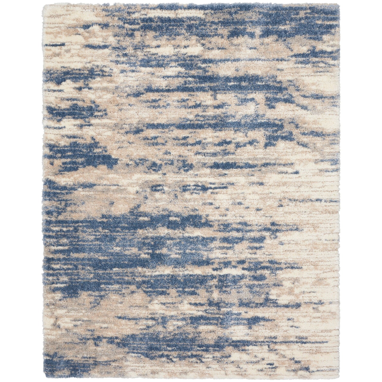 Tapis Nourison luxueux à poils longs et ultra moelleux, style abstrait glamour