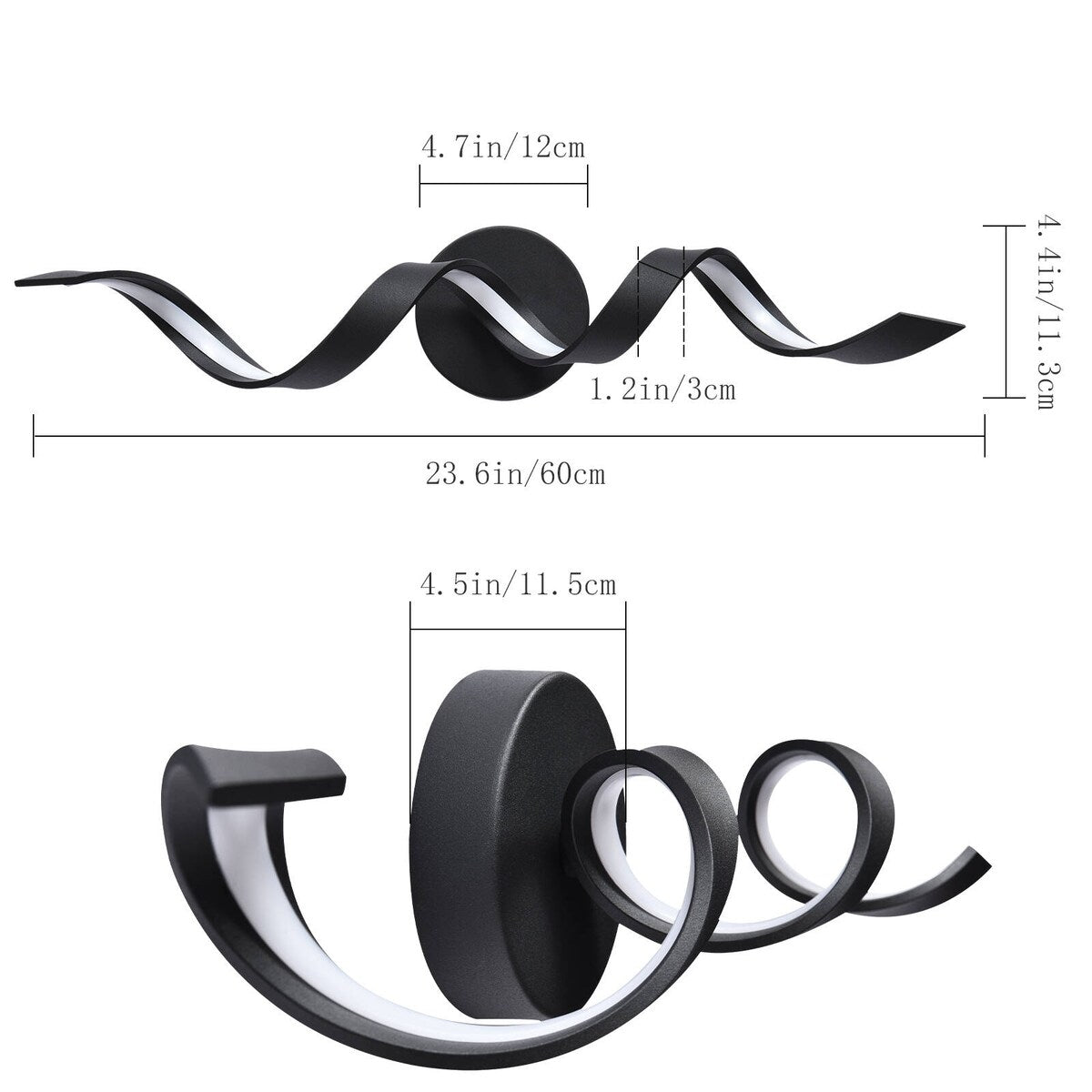 Modern Spiral Design LED Bathroom Vanity Light Dimmable Wall Light