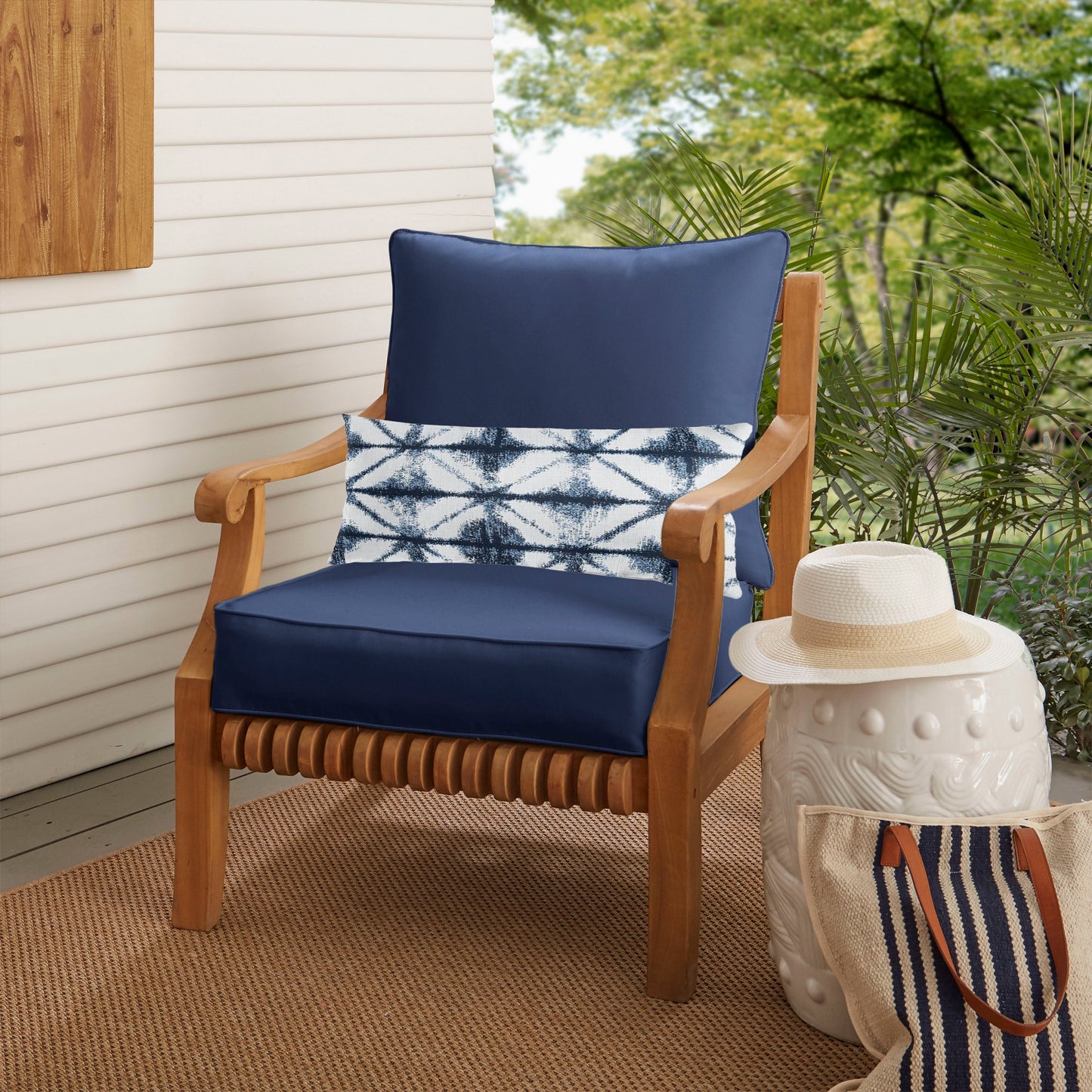 Oakley Sunbrella Solid Indoor/ Outdoor Corded Pillow and Chair Cushion Set