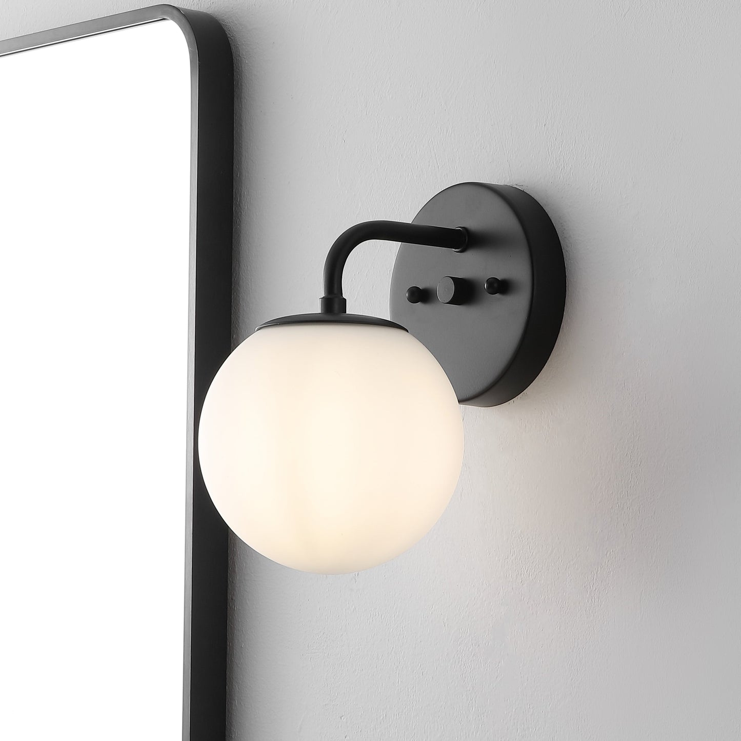 Globe Metal/Frosted Glass Modern LED Vanity, by JONATHAN Y